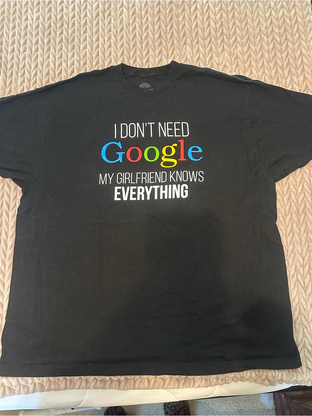 Black Graphic Crewneck T-Shirt - I Don't Need Google